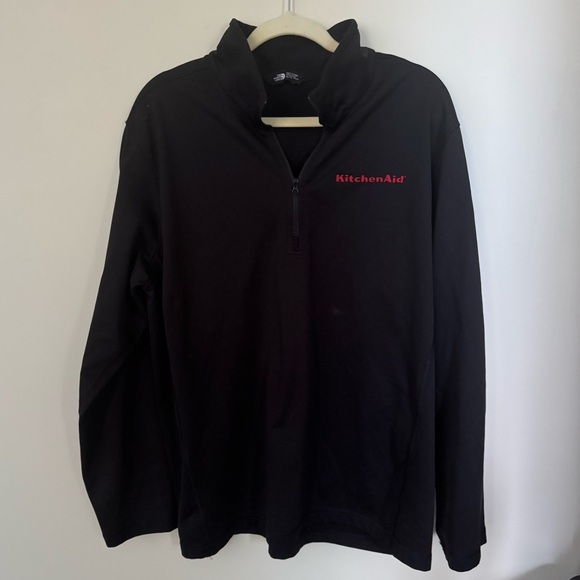The North Face Quarter Zip Jacket Kitchen Aid Embroidered Logo Men’s XL Black - Picture 1 of 5